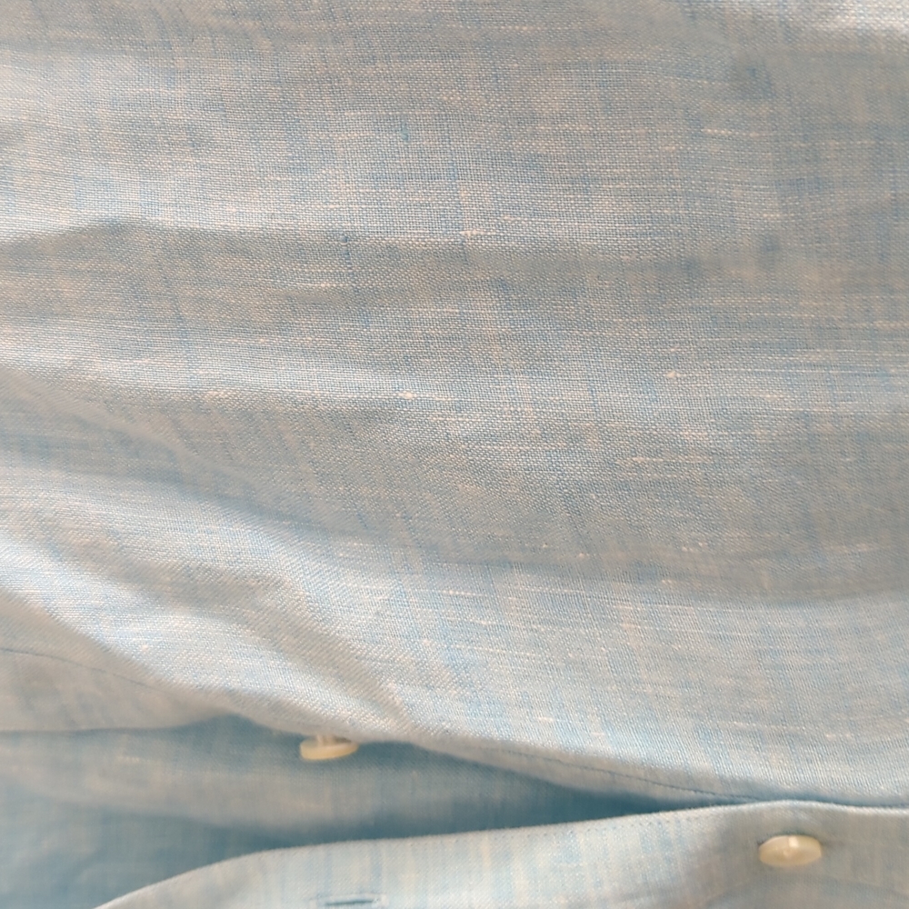 Sky Blue J. McLaughlin Linen Shirt - Picture 4 of 6